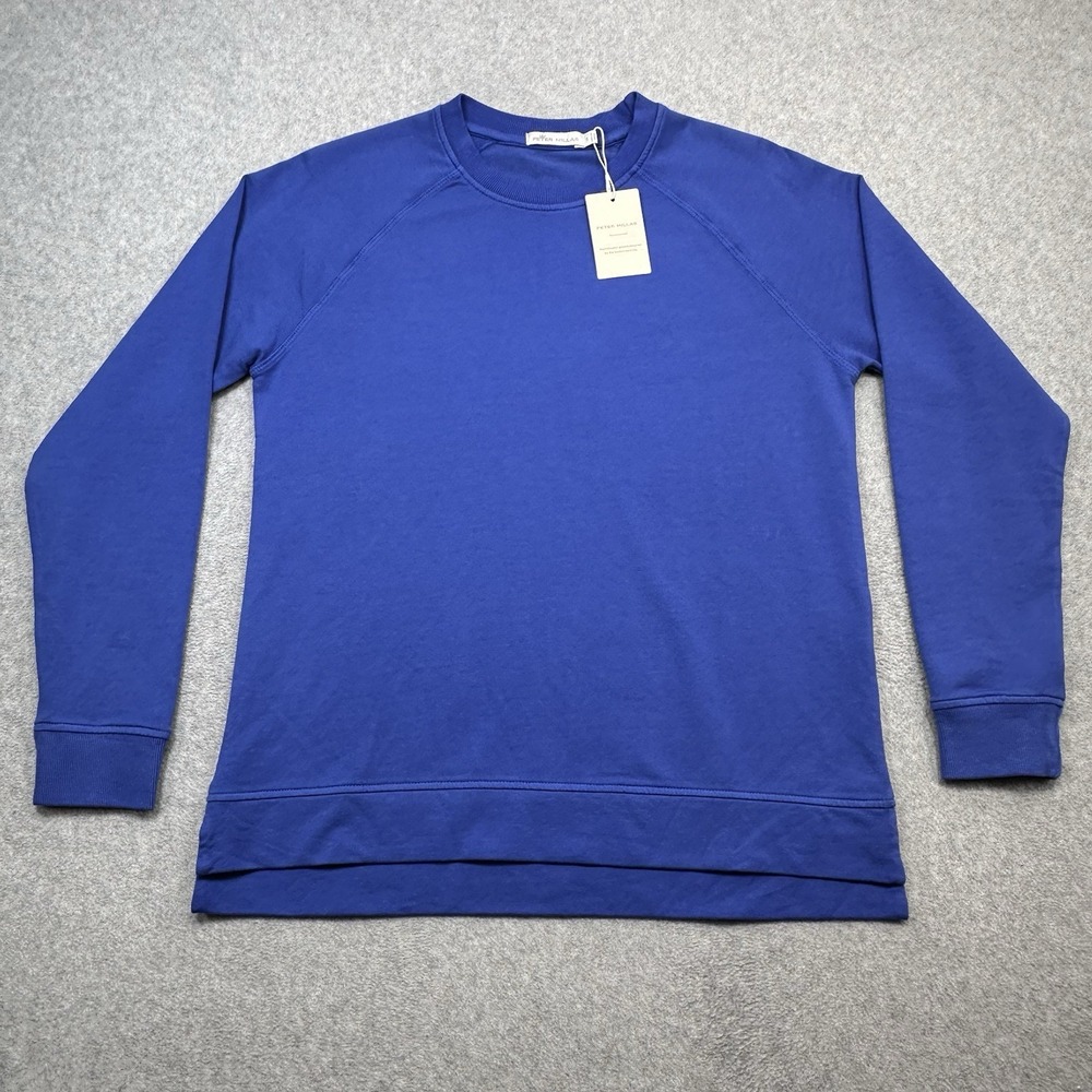 Peter Millar Vault Lava Wash Crew Neck Sweater Womens Small Blue Pullover Golf